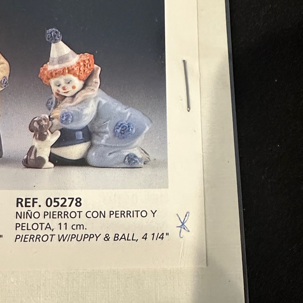 Lladro Niño Pierrot with Puppy and Ball - #5278